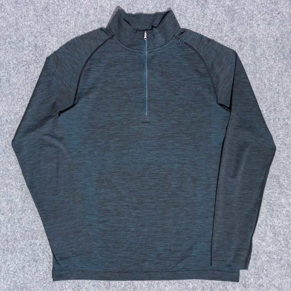 Lululemon Metal Vent Tech Half Zip Men's Medium Blue Stretch Lightweight Gym